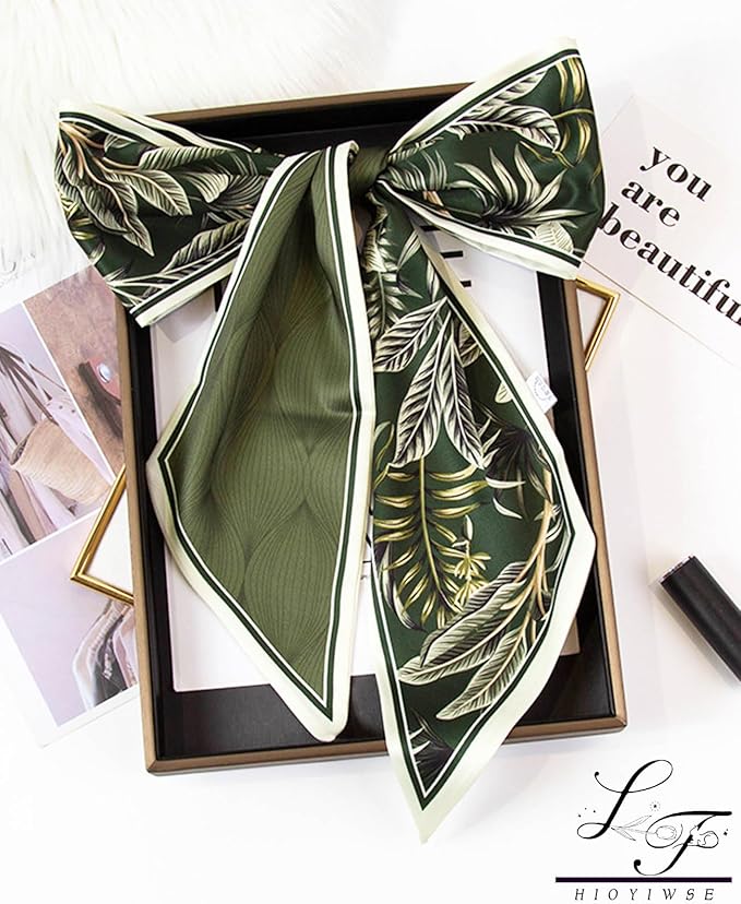 Head Scarf Hair Neck Scarves For Women Purse Bag Scarfs For Handbags Silky Long Thin Satin Headscarf Fashion