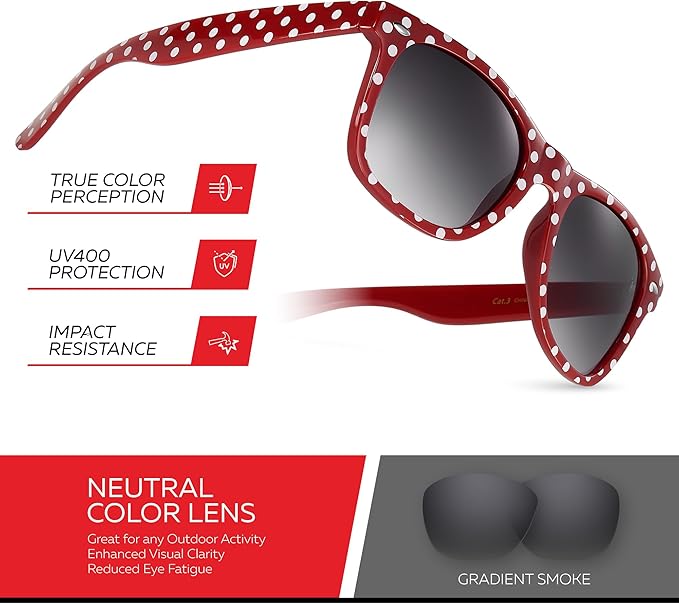Retro Rewind Polka Dot Vintage Fashion Sunglasses for Women UV400