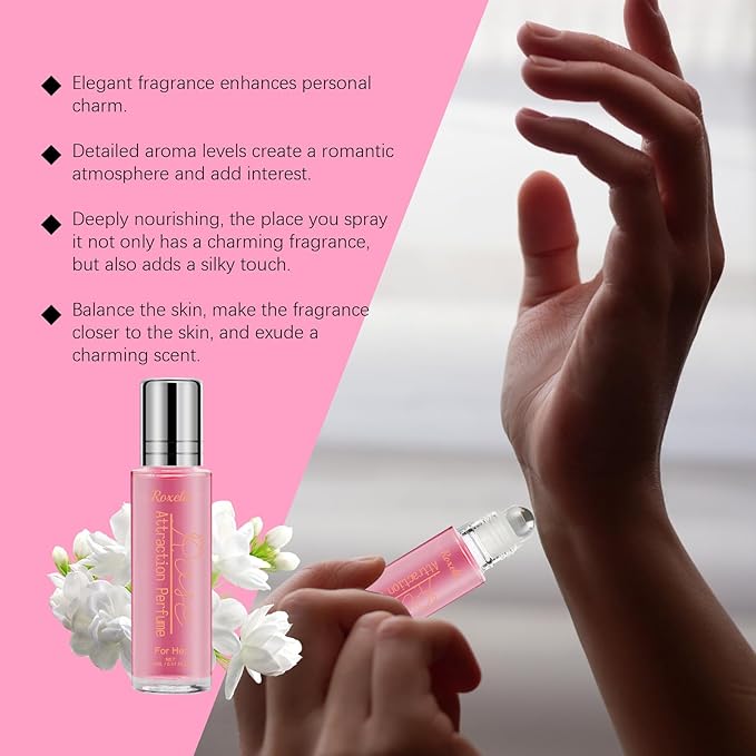 Rose Pheromones Perfume for Women with Floral Attractant | Long-Lasting Floral Scent for Date Night & Confidence | Romantic Fragrance Oil Essence for Her