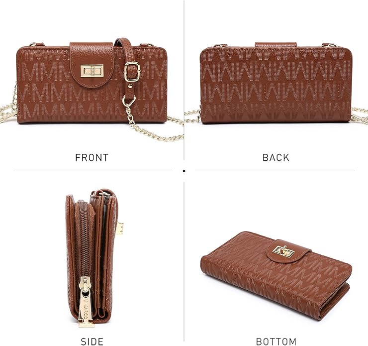 MKP COLLECTION Women Small Crossbody Shoulder Bag Zip Wallet Purse Handbags Clutch Credit Card Holder with Chain Strap
