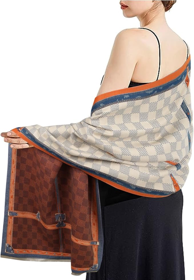 EXTREE Scarfs for Women Pashmina Silky Shawl Wrap for Evening Dressing Blanket Open Front Poncho Cape