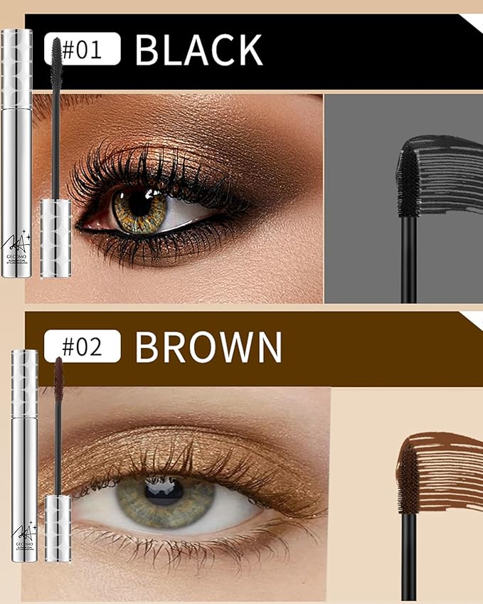 Brown Mascara for Older Women 60 Plus Waterproof,Prime Mascara Lash Hypoallergenic Máscara Volume and Length for Sensitive Eyes,Long Lasting with Thinning Lashes Volumizing Máscara for Mature Women-02