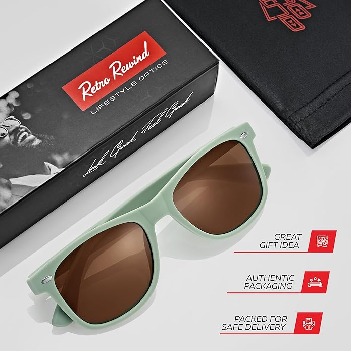 Retro Rewind Polarized Sunglasses for Men and Women - UV Protection Classic Sun Glasses