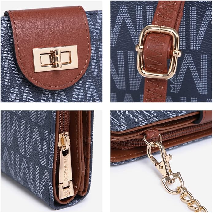 MKP COLLECTION Women Small Crossbody Shoulder Bag Zip Wallet Purse Handbags Clutch Credit Card Holder with Chain Strap
