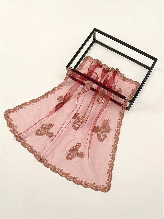 Floerns Women's Flower Embroidery Hair Scarf Headband Sheer Lace Hair Bandana