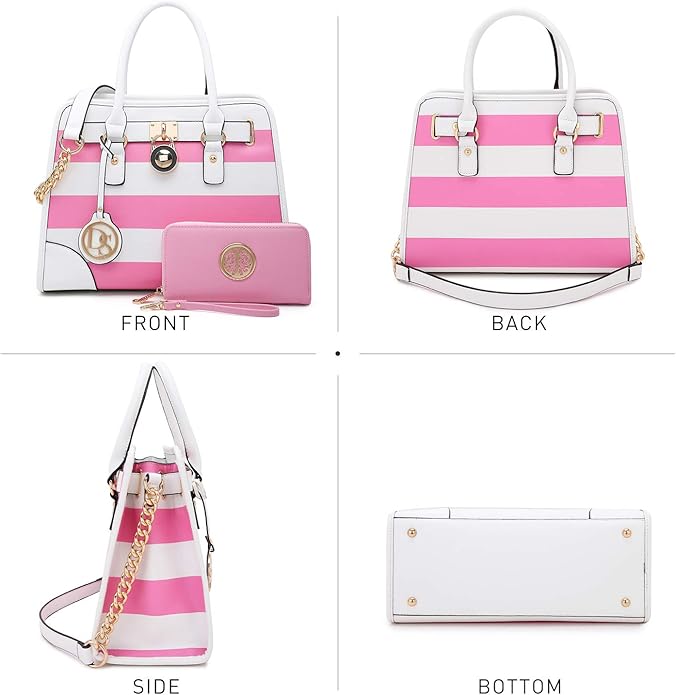 Dasein Women Handbags Top Handle Satchel Purse Shoulder Bag Hobo Bag Work Bag Set 2pcs