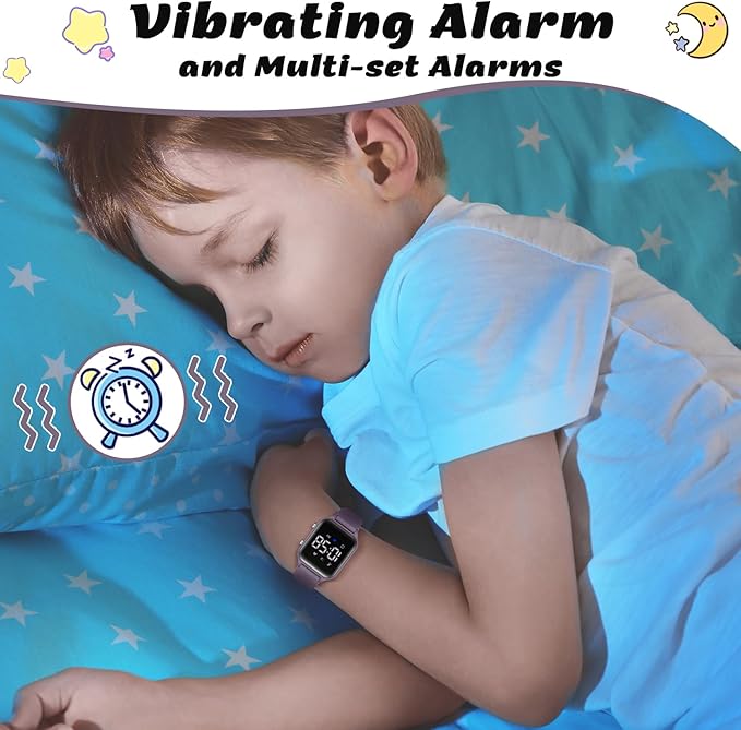 L LAVAREDO Kids Digital Watches for Boys Girls,Waterproof Sport Watch with Pedometer Stopwatch Vibration Alarm for Ages 5-13,No App Fitness Tracker Watch for Kids Teens Birthday Christmas Gifts