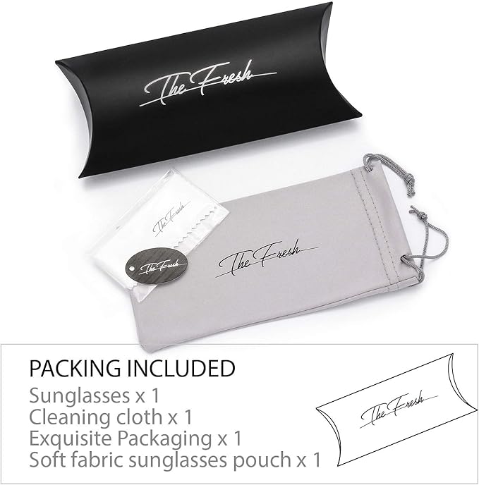 The Fresh Classic Aviator Frame Light Color Lens XL Oversized Sunglasses Gift Box