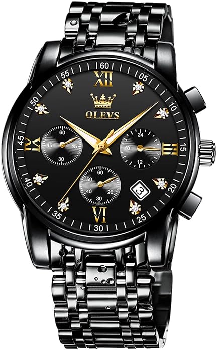 OLEVS Mens Watches Waterproof Stainless Steel Adjustable Bracelet Watch Quartz Analog Watch for Men Fashion Business Classic Mens's Wrist watch's Casual Watches Gold/Blue/Black/White/Face/Dial