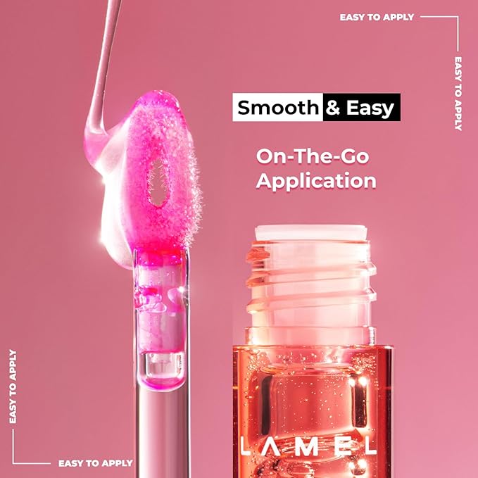 Lamel All-in-One Lip Tinted Plumping Oil - Universal Color & Moisture, Soft Balm for Day & Night Use, Lip Mask&Lip Gloss - Long-Lasting & Scented, Berry Ice 404-3ml/0.1fl.oz