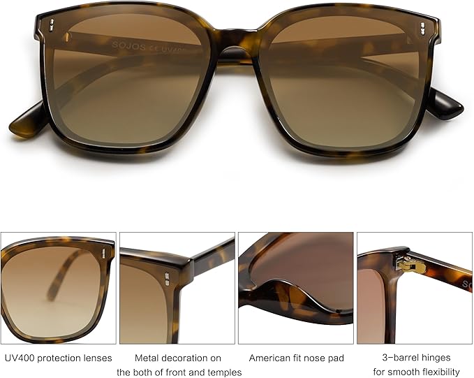 SOJOS Sunglasses for Women Men Vintage Style Shades SJ2157