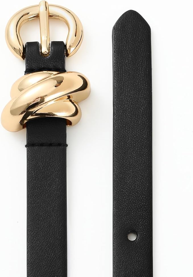 Fashion Waist Belt with Gold Buckle Women's Belts for Jeans Stylish Leather Belts for Women