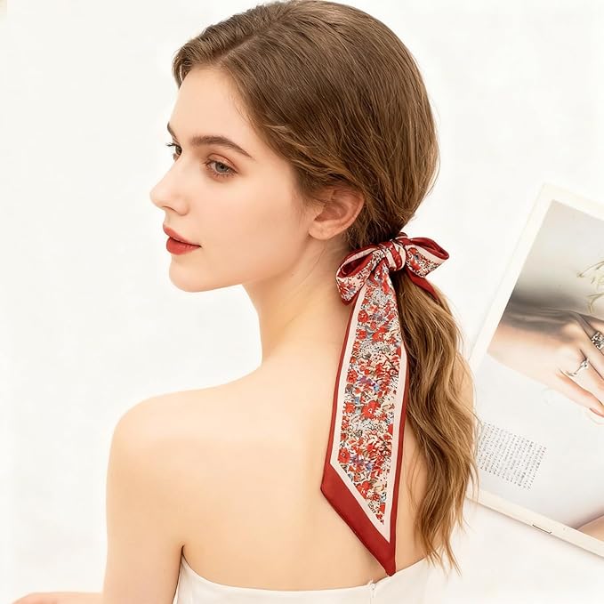 Purse Scarf for Women, Multifunctional Skinny Scarf for Bags Hair Neck Fashion Accessories