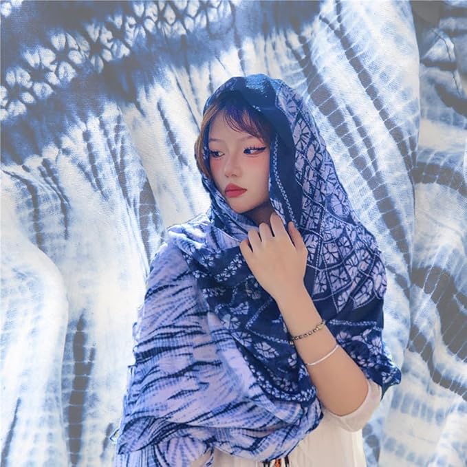 Yeieeo Boho Scarf for Women Lightweight Floral Printed Scarf Fall Winter Fashion Fringed Shawl