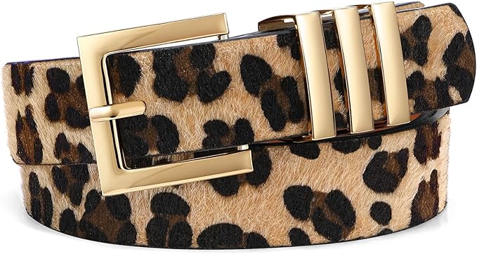 XZQTIVE Plus Size Women's Leather Belts for Jeans Pants Dress Fashion Ladies Waist Belt with Square Gold Buckle