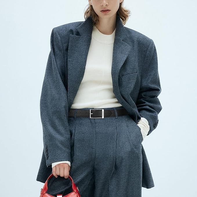 Women's Belt Fashion Buckle Premium Synthetic Leather Ladie Belts for Jeans Minimalist Design Gifts for Women
