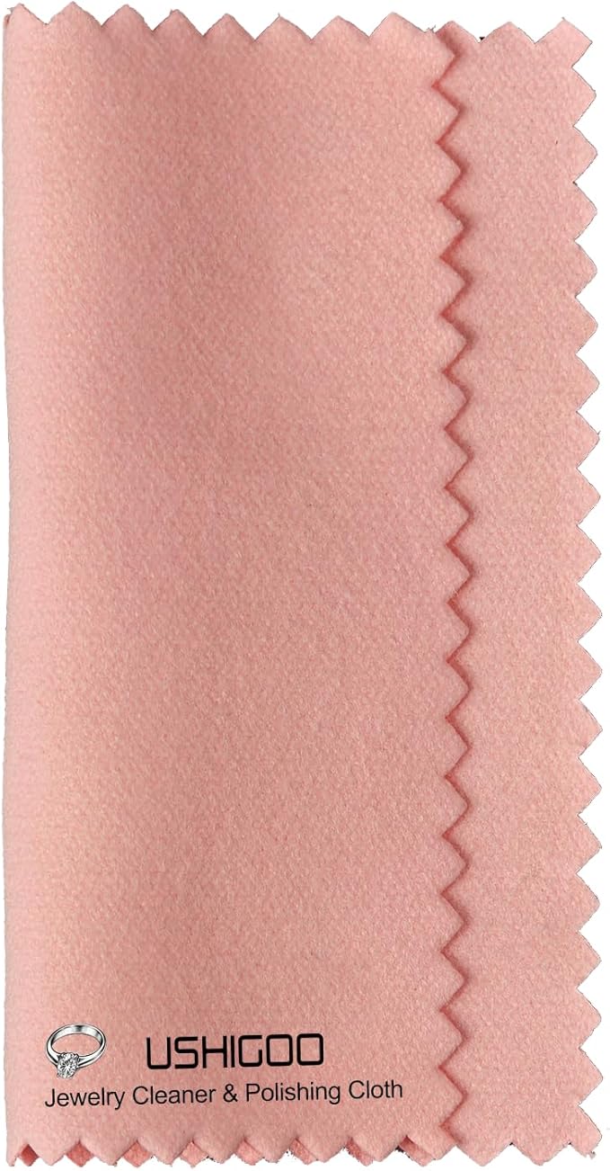 50pcs Jewelry Cleaning Cloth Polishing Cloth for Sterling Silver Gold Platinum Small Polish Cloth (3" x 3") (Pink)