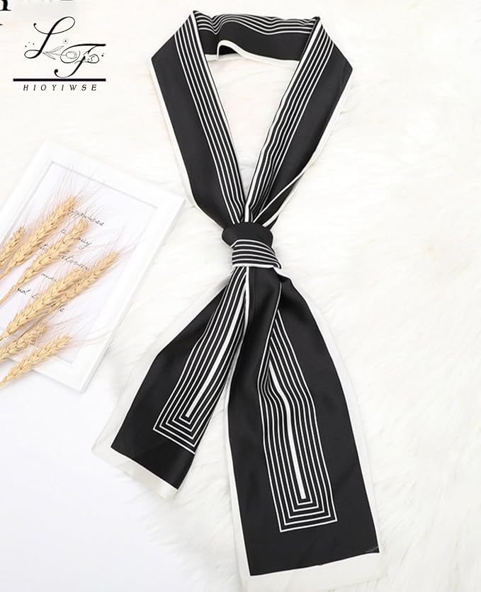 Head Scarf Hair Neck Scarves For Women Purse Bag Scarfs For Handbags Silky Long Thin Satin Headscarf Fashion