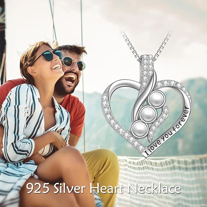 Rose Heart Birthstone Necklace for Women - Solid S925 Sterling Silver with Rose Gold Plated Infinity Symbol of Love Valentine's, Mother's Day, Anniversary, Christmas Birthday Gift for Her, Mom, Wife, or Girlfriend.