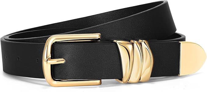VONMELLI Women's Belt for Jeans Dress Leather Belt for Women Fashion Waist Ladies Belt with Silver Buckle