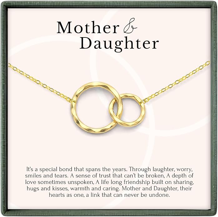 HOPE LOVE SHINE Mom Gift from Daughter - Sentimental, Meaningful Mother and Daughter Necklace, Jewelry, 14k Gold Plated Sterling Silver