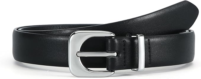 Earnda Belts for Women Faux Leather Waist Belt with Gold/Silver Buckle Casual Jeans Pants Dresses