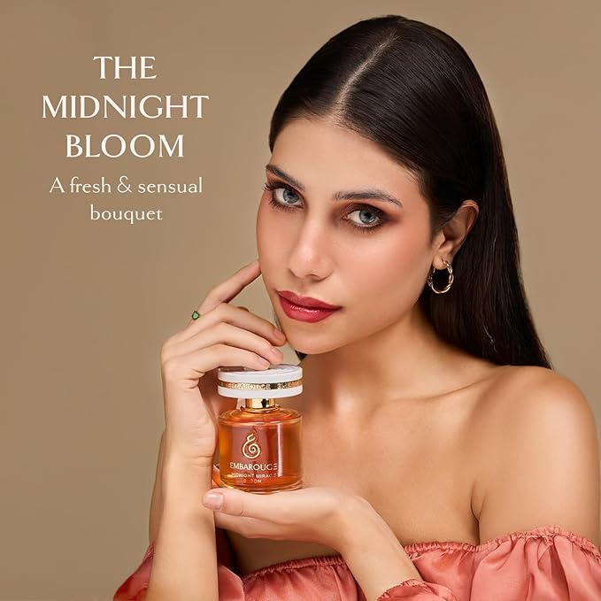 EMBAROUGE MIDNIGHT MIRAGE BLOOM Women's Fragrance | Perfume for Women | Chypre Top note | 100 ml pack | 3.4 Fl. Oz. | Amber and Fougere fragrance | Gift for Women | Eau de Parfum EDP