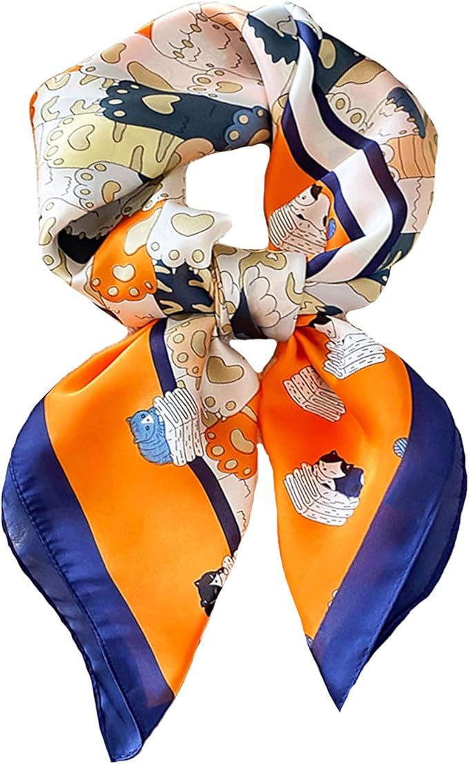 Neck Scarf For Womens Silky Head Scarves Hair Bandanas Square Scarf Fashion Accessories lightweight