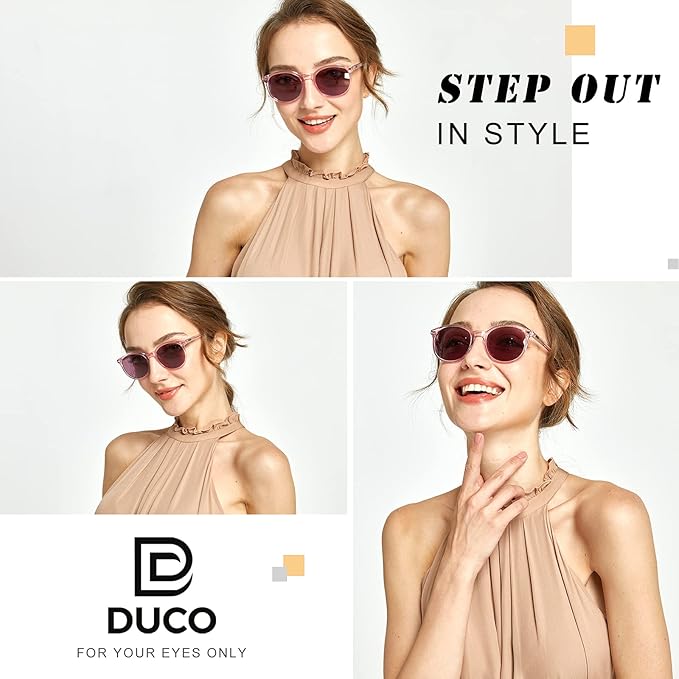 DUCO Polarized Sunglasses for Women Retro Round Women's Sunglasses Classic Vintage UV400 Shades DC1230