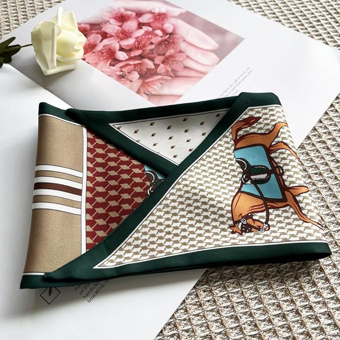Silk Head Scarf for Hair Fashion Headwrap for Women Lightweight Neck Tie