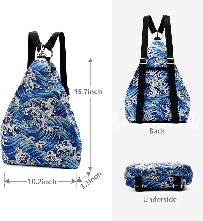 Black Butterfly Premium Backpack for Women, Bohemia Style Fashion Casual Daypack Backpack, Small Backpack Purse (13-blue)