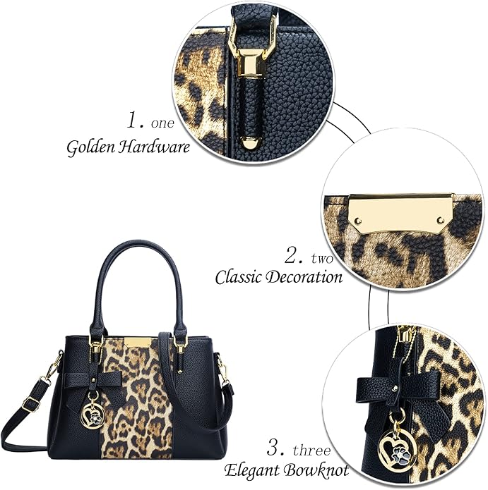 KKXIU 3 Zippered Compartments Purses and Handbags for Women Top Handle Satchel Shoulder Ladies Bags
