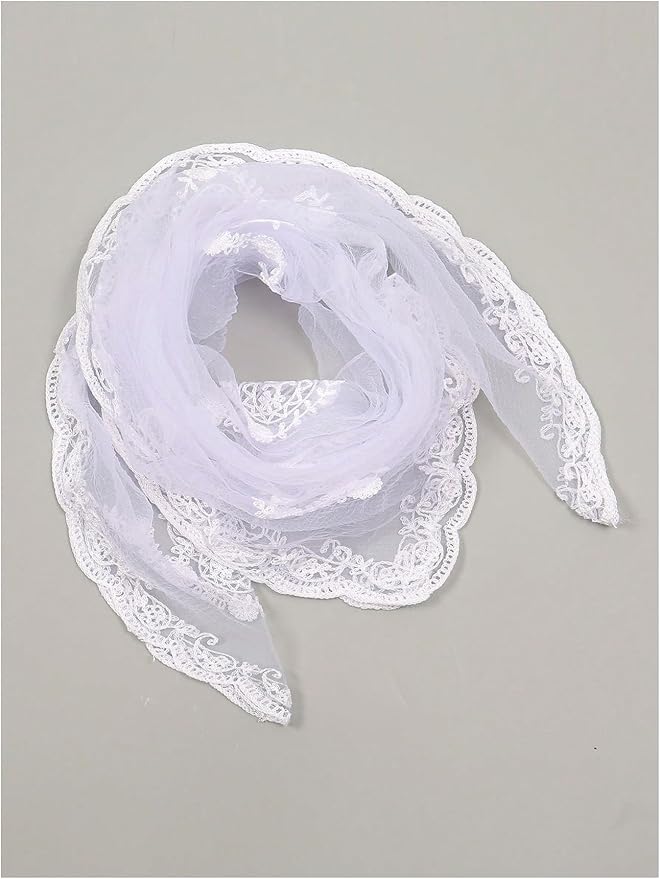 Floerns Women's Flower Embroidery Hair Scarf Headband Sheer Lace Hair Bandana