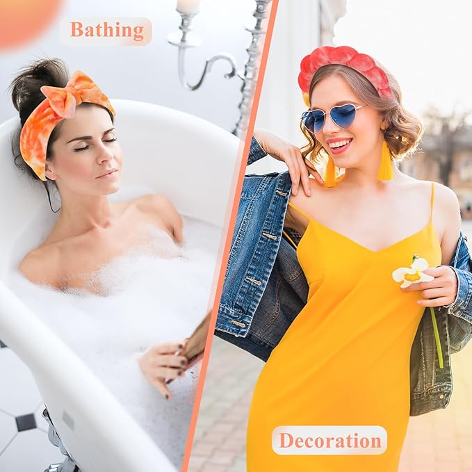 Spa Headband & Wristband Set for Women – Puffy Sponge Makeup Headband for Washing Face, Skincare Hairband, Cute Presents for Teenage Girls and Trendy Teen Girl Gifts