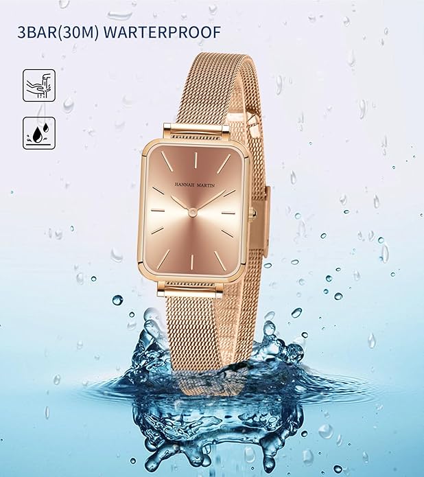 HANNAH MARTIN Watches for Women Waterproof Ladies Analog Quartz Wrist Watches Stainless Steel Band Fashion Dainty Female Watch Luxury Bracelet Diamond