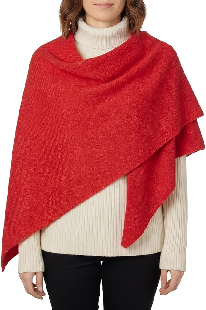 RIIQIICHY Shawl Wrap Women Pashmina Triangle Cape Knit Sweater Scarf for Fall Winter Fashion Accessory