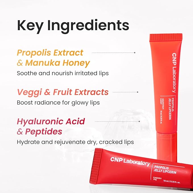 CNP Propolis Jelly Tinted Lipcerin™ - 02 Pink Donut, Hydrating Lip Balm & Gloss with Manuka Honey + Hyaluronic Acid, Stocking Stuffers, Gifts for Women, 0.3 fl.oz.