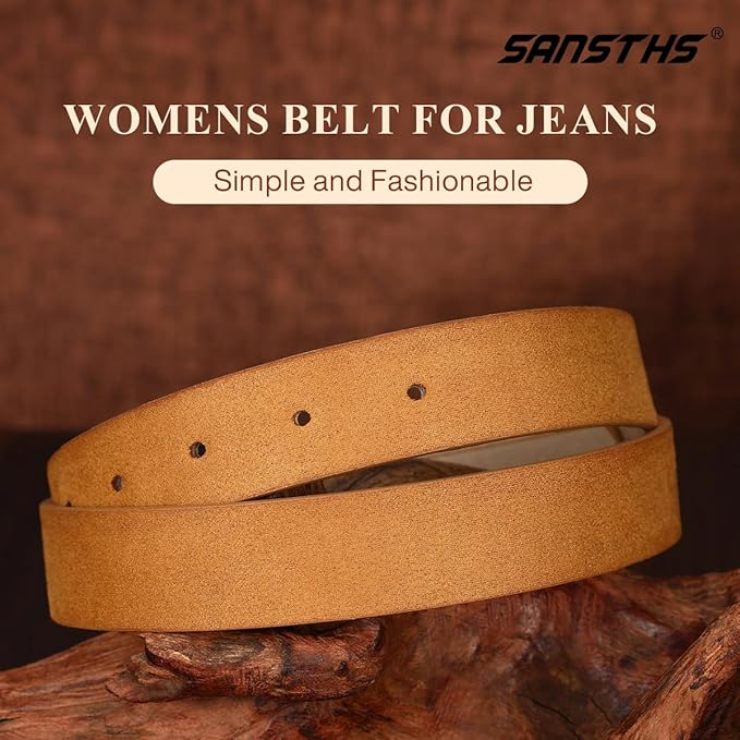 SANSTHS Womens Belt for Jeans Pants Dresses with Alloy Buckle, Floral Print Belt for Women with Unique Print Design