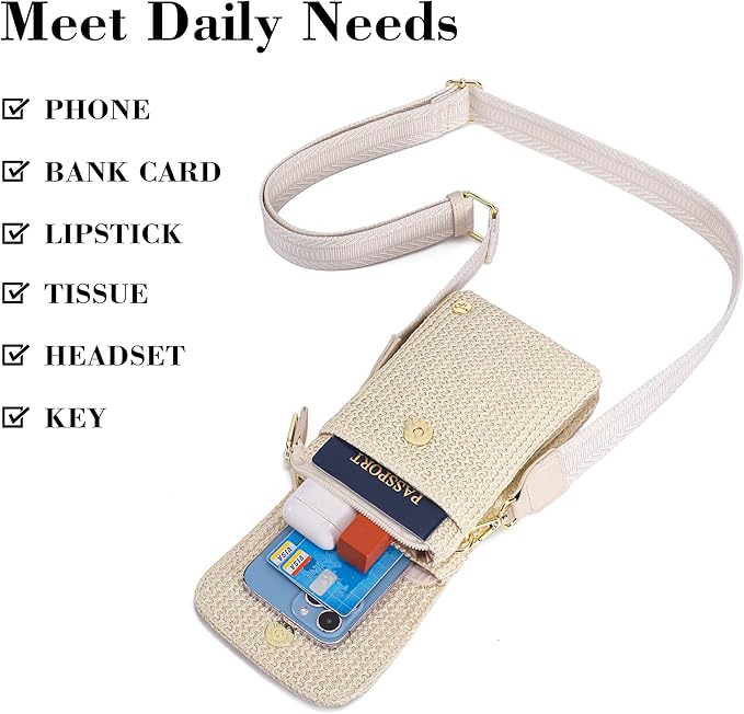 MINICAT Straw Small Summer Purses for Women Crossbody Purse Beach Bags for Everyday Cruise Travel Vacation Essentials | Straw, Small, Summer, for Everyday, Cruise, Travel, Vacation, Essentials