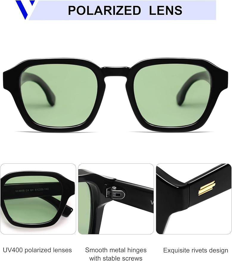 VANLINKER Retro Vintage Polarized Trendy Small Square Sunglasses for Women Men 2025 Fashion Shades VL9858
