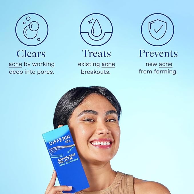 Differin Acne Skin Care Kit, Differin Gel Retinoid Acne Treatment for Face with 0.1% Adapalene & 5% Benzoyl Peroxide Face Wash & Body Wash, Designed for Pimple and Acne Prone Skin (Pack of 10)