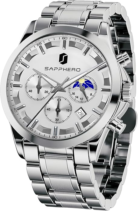 BY BENYAR Mens Watches Analog Quartz Chronograph Waterproof Wrist Watches for Men Fashion Business Work Casual Sport Designer Dress Watch with Calendar Elegant Gifts for Men