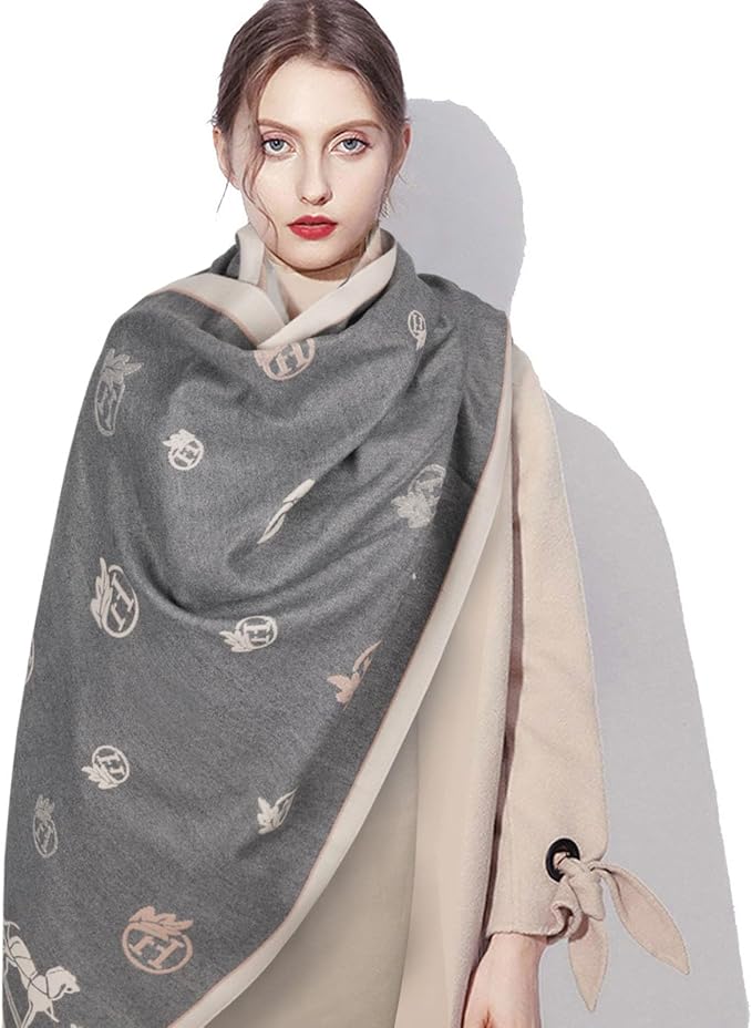 EXTREE Scarfs for Women Pashmina Silky Shawl Wrap for Evening Dressing Blanket Open Front Poncho Cape