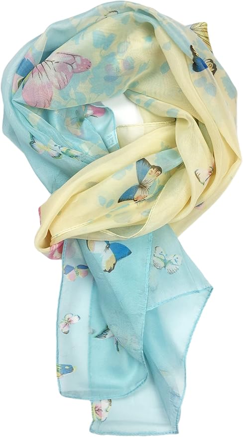 YOUR SMILE Ladies/Women's Lightweight Floral Print/Solid Color mixture Shawl Scarf For Spring Summer season