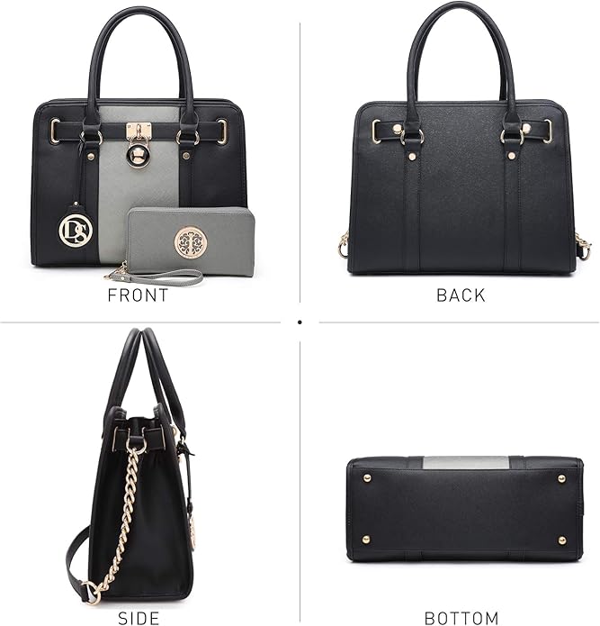 Dasein Handbags Purses Set for Women Top Handle Satchel Shoulder Bags Large Work Tote Bag with Matching Wallet