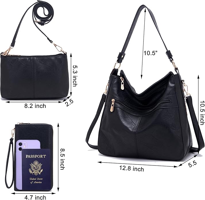 Women Large Crossbody Bags Ladies Satchel Shoulder Handbags Purse and Wallet Set for Women Totes Hobo Purses
