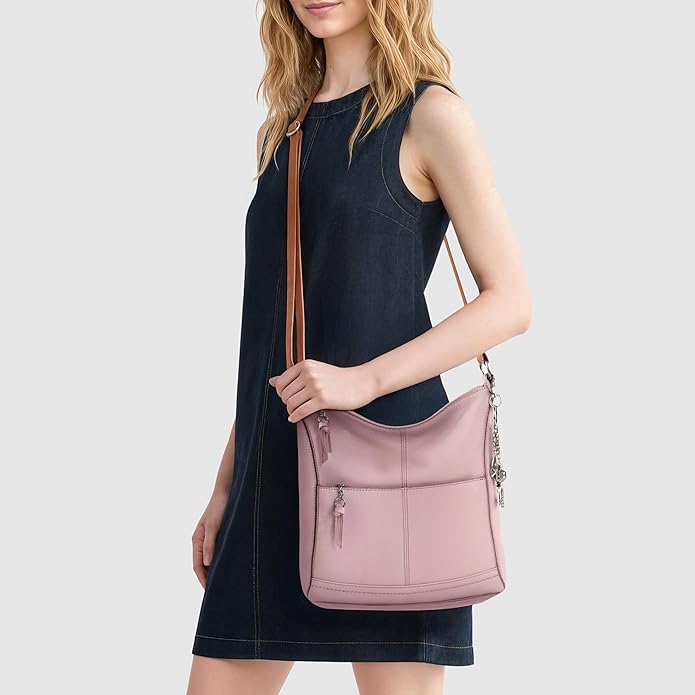 The Sak Lucia Crossbody Bag in Leather, Convertible Purse with Adjustable Strap