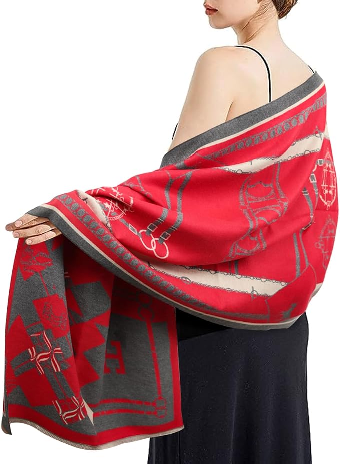 EXTREE Scarfs for Women Pashmina Silky Shawl Wrap for Evening Dressing Blanket Open Front Poncho Cape