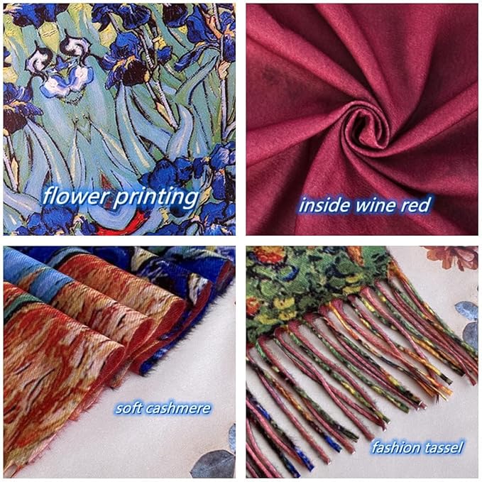 Scarf Shawl Wraps for Women Pashmina Soft Cashmere Scarf Printed Large Blanket Scarf Warm for Fall Winter