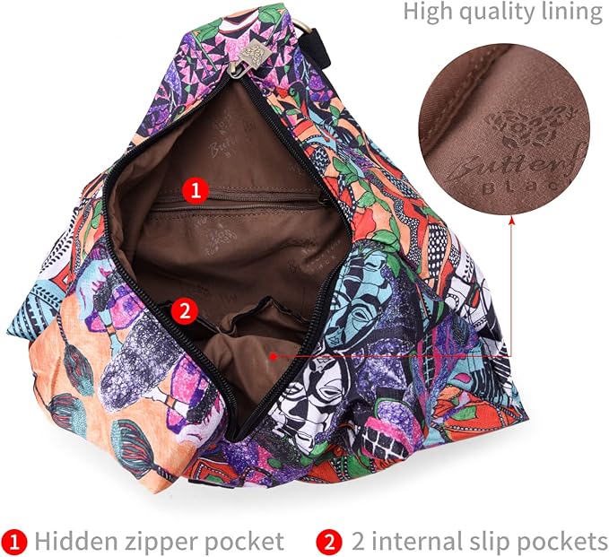 Black Butterfly Premium Backpack for Women, Bohemia Style Fashion Casual Daypack Backpack, Small Backpack Purse (20-multicolor plus)